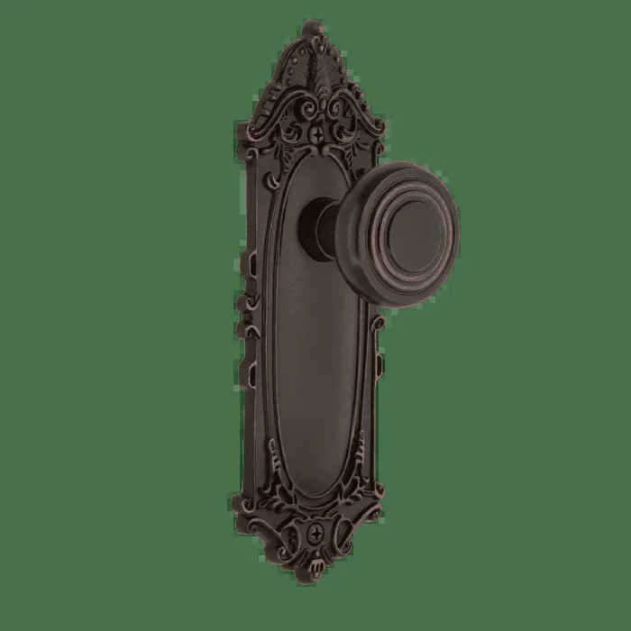Victorian Long Plate with Deco Knob in Timeless Bronze – Nostalgic
