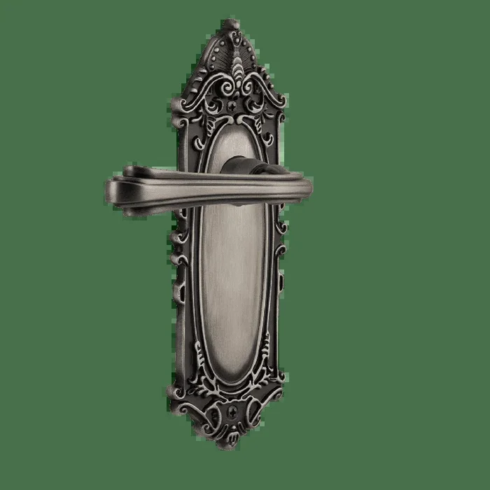 Victorian Long Plate with Fleur Lever in Antique Pewter – Nostalgic