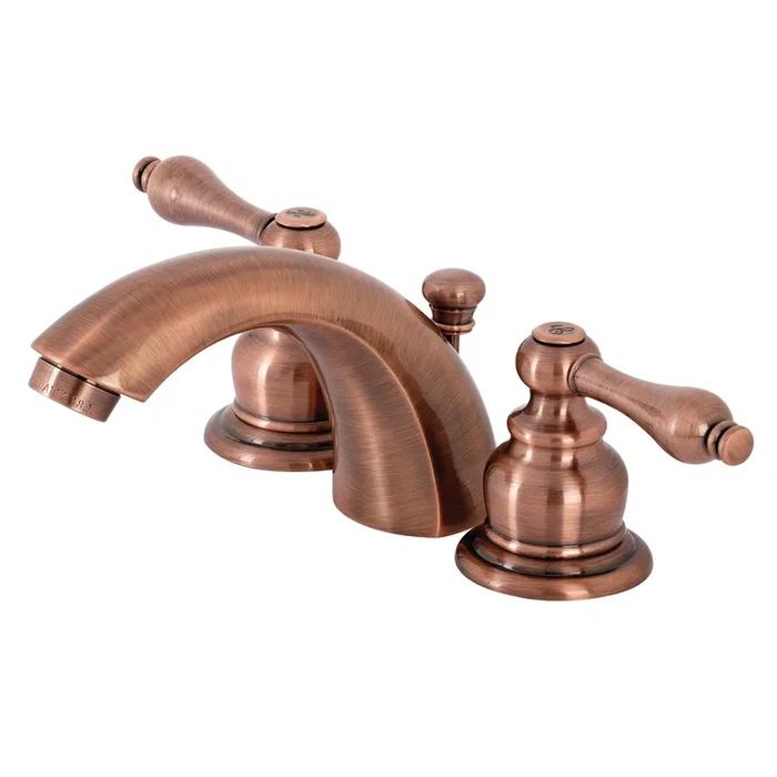 Victorian Mini-Widespread Bathroom Faucet with Pop-Up Drain – Antique Copper