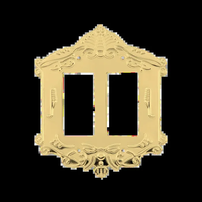 Victorian Switch Plate with Double Rocker – Unlacquered Brass by Nostalgic