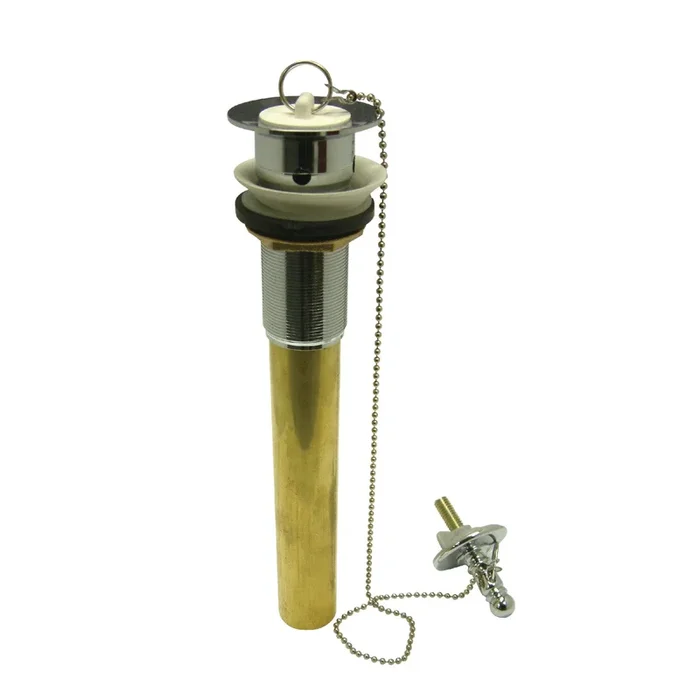 Vintage Chain and Plug Pull-Out Bathroom Drain with Overflow – Polished Chrome by Kingston Brass