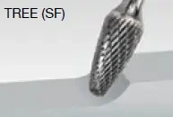Walter 01V015 Tungsten Carbide Tree Burr, 1/4″ Shank Dia., 1/2″ Dia. x 1″ Length, SF-5 (1 Burr)