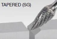 Walter 01V045 Tungsten Carbide Tapered Burr, 1/4″ Shank Dia., 5/16″ Dia. x 3/4″ Length, SG-2 (1 Burr)