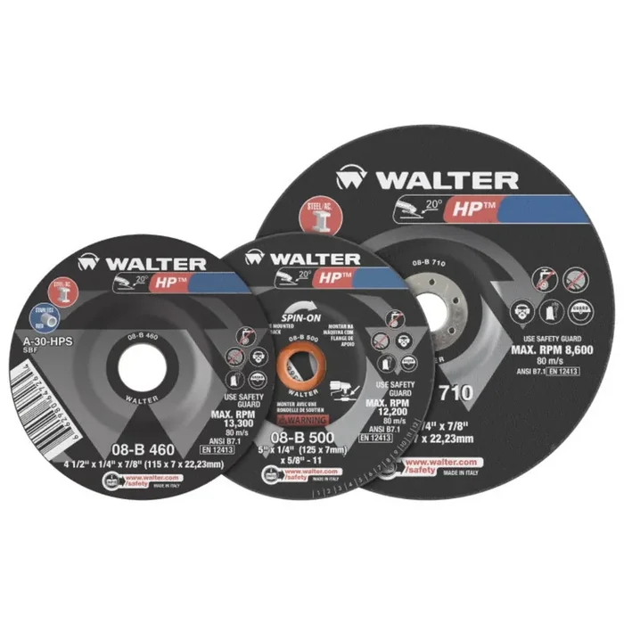 Walter HP Grinding Wheels – 1/4″ x 7/8″, Type 27