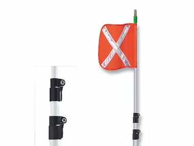 Warning Whip – General Purpose – Telescoping Pole – 13′ – Lighted – 16″ Orange Flag – White X – TPCWHP13XL-16-O