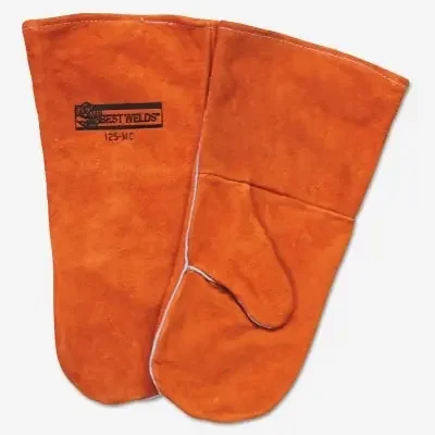 Welding Mittens, Side Split Cowhide, Standard Size, Russet
