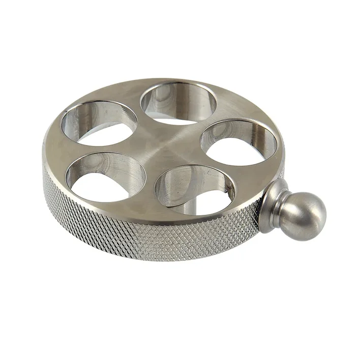 Wendell Brass Knurled Wheel Handle – Brushed Nickel by Kingston Brass