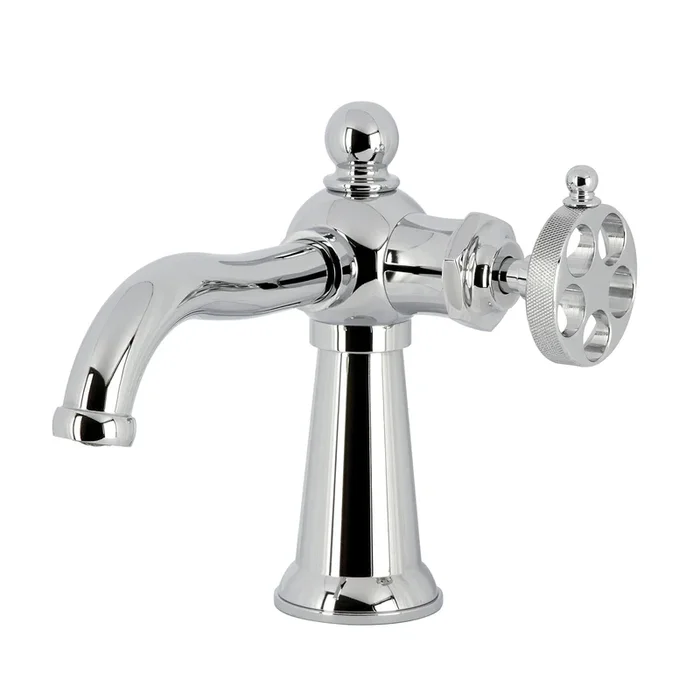 Wendell One-Handle Single-Hole Bathroom Faucet with Knurled Handle – Polished Chrome