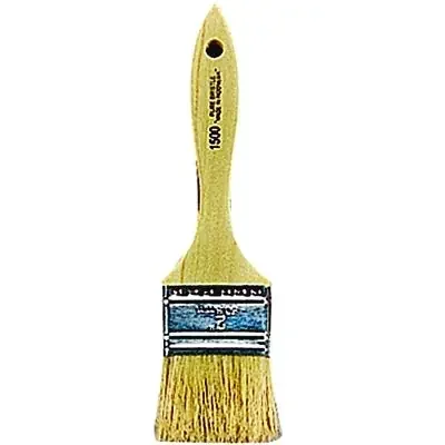 White Chinese Bristle Paint Brush, 5/16 in Thick x 1 in W, Wood Handle