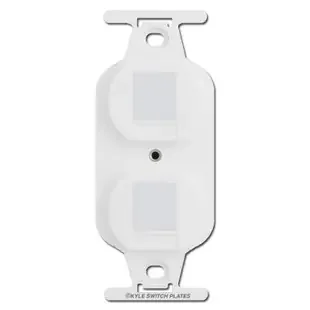 White Duplex Outlet Blank Filler Insert for Wall Switch Plates