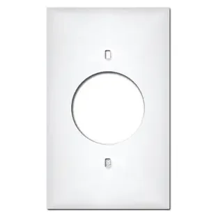 White Plastic 20 Amp 1 Round Receptacle Wall Plates
