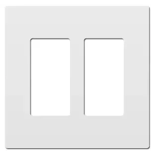 White Plastic Screwless Light Switch Plate – 2 Gang Legrand