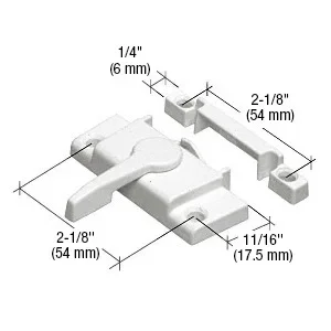 White Window Sash Lock with 2-1/8″ Screw Holes – C.R. Laurence