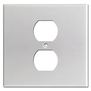 Wider Single Outlet Wall Plates – Brushed Aluminum