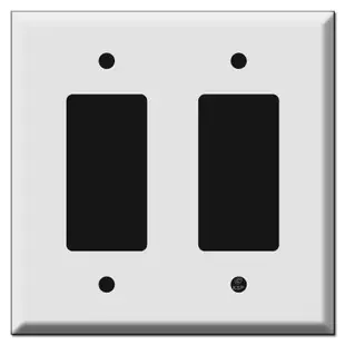 Wider Spaced Oversized 2-Rocker Wall Plates to Cover Two Boxes