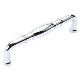 Williamsburg Style 3-3/4 Inch (96mm) Center to Center, Overall Length 4-1/8 Inch Chrome Kitchen Cabinet Pull/Handle