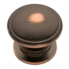 Williamsburg Style Cabinet Hardware Knob, Oil-Rubbed Bronze Hightlighted 1-1/4 Inch Diameter.