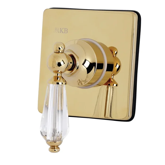 Willshire Single-Handle Three-Way Diverter Valve with Square Trim Kit, Polished Brass – Kingston Brass