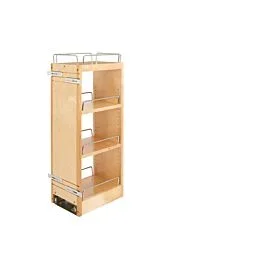 Wood Pull Out Wall Organizer w/Soft Close, 8 X 10-3/4 X 26-3/16 in