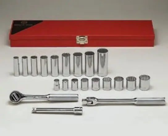Wright 3/8″ Dr Standard& Deep12pt socket 21pc set,